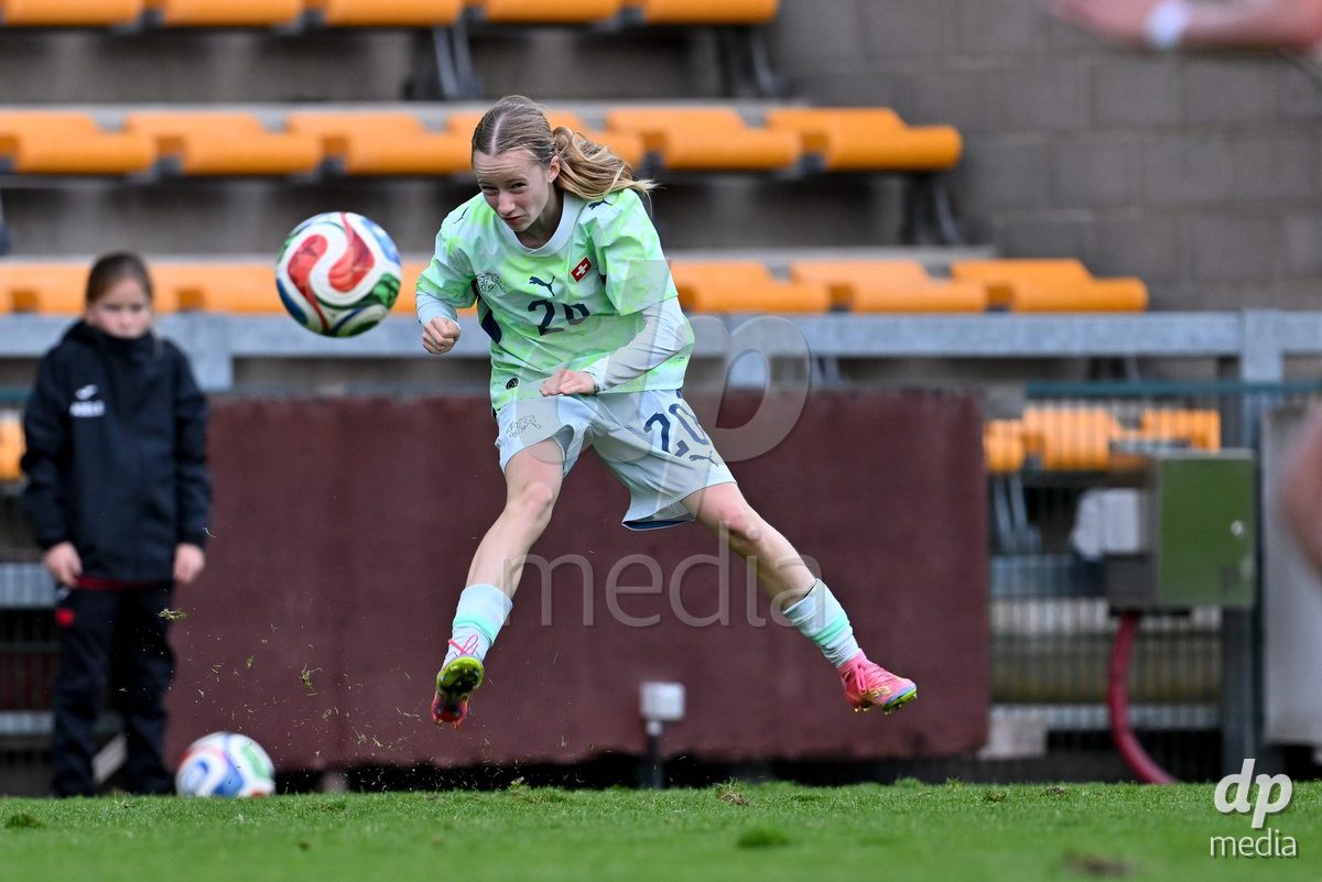 MOUSCRON, BELGIUM - OCTOBER 22: Valentina Schneider (20) of Switzerland pictured during the International Women's Friendly match between Belgium U16 and Switzerland U16 at Le Cannonier on October 22, 2026 in Mouscron, Belgium.