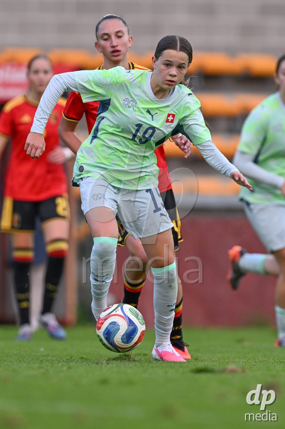 MOUSCRON, BELGIUM - OCTOBER 22: Lucija Biuk (19) of Switzerland pictured during the International Women's Friendly match between Belgium U16 and Switzerland U16 at Le Cannonier on October 22, 2026 in Mouscron, Belgium.