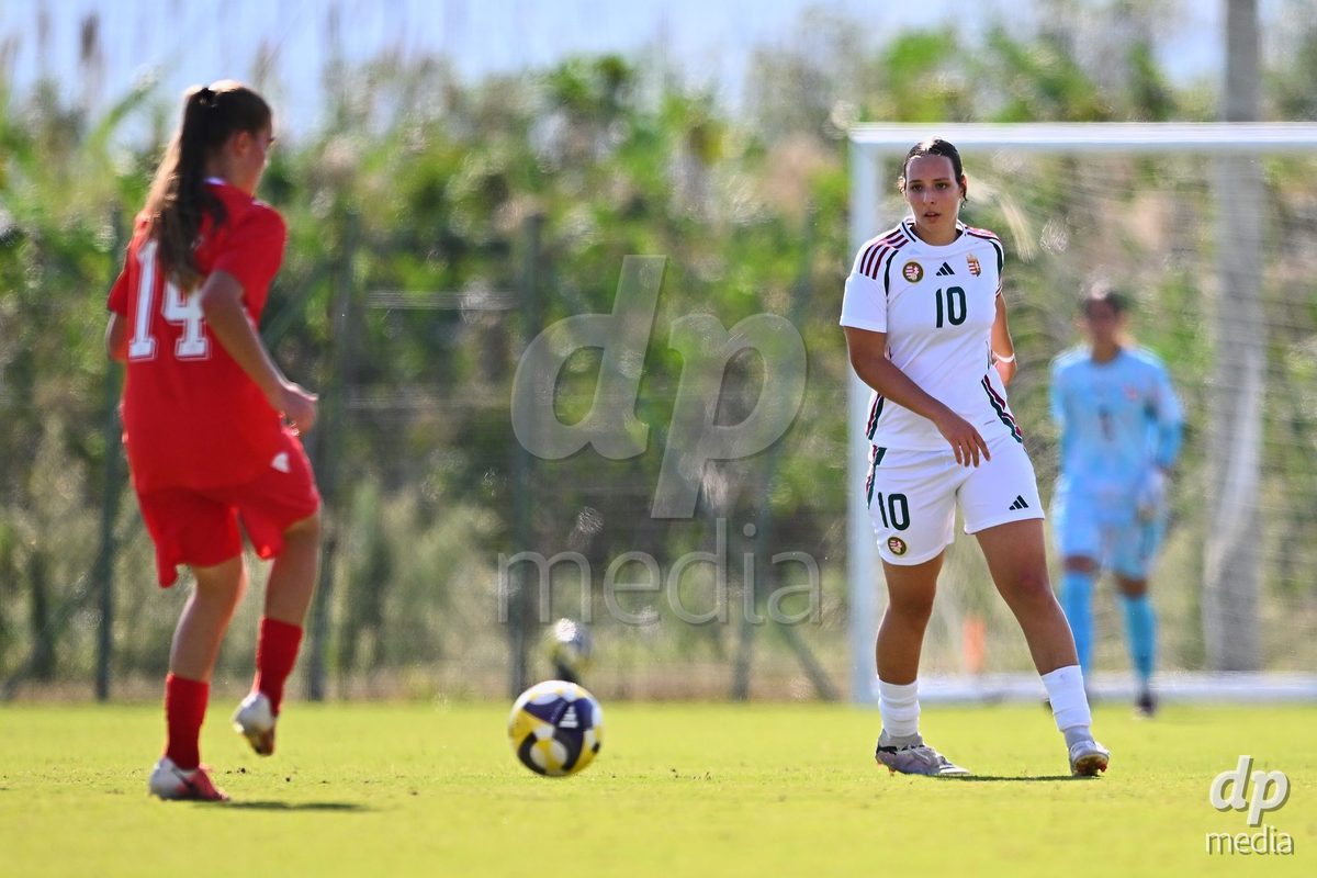 OLIVA NOVA, SPAIN - OCTOBER 22: Regina Demeter of Hungary during the International Women's Friendly match between Hungary U17 and Switzerland U17 at Oliva Nova Sports Center on October 22, 2026 in Oliva Nova, Spain.
