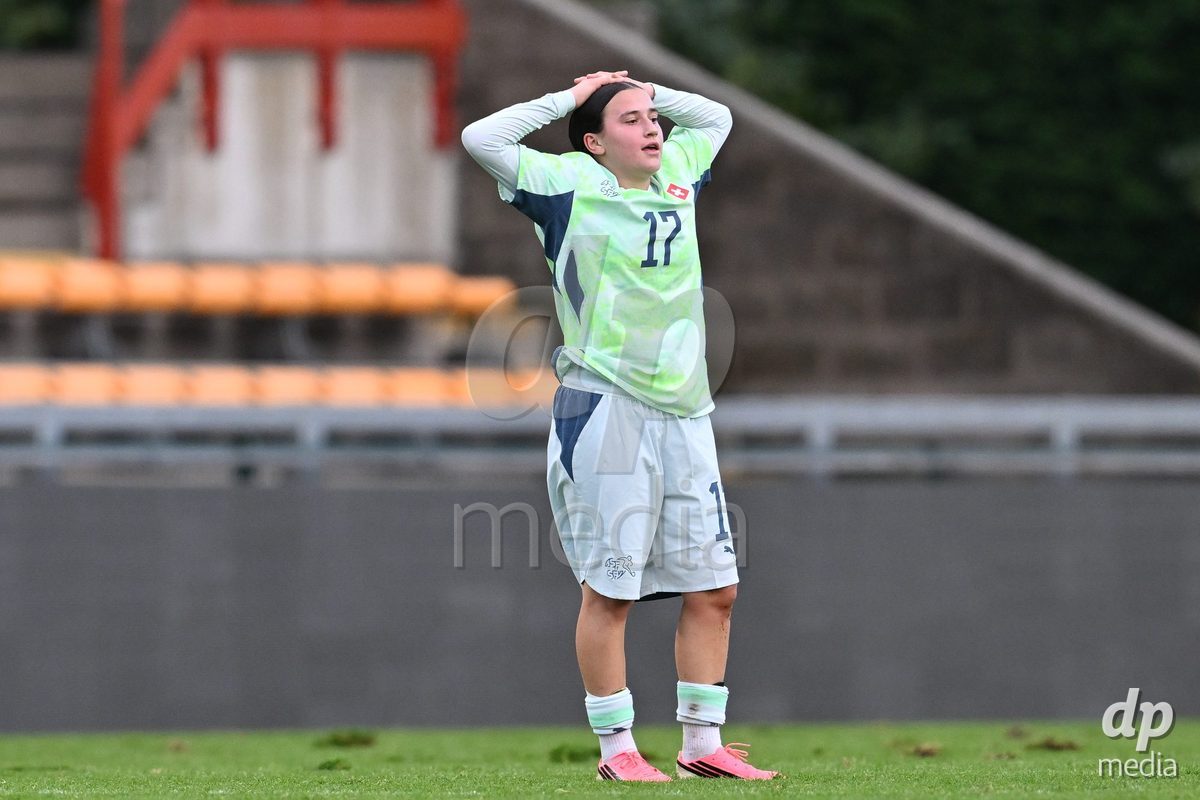 MOUSCRON, BELGIUM - OCTOBER 22: Anina Schaub (17) of Switzerland pictured during the International Women's Friendly match between Belgium U16 and Switzerland U16 at Le Cannonier on October 22, 2026 in Mouscron, Belgium.