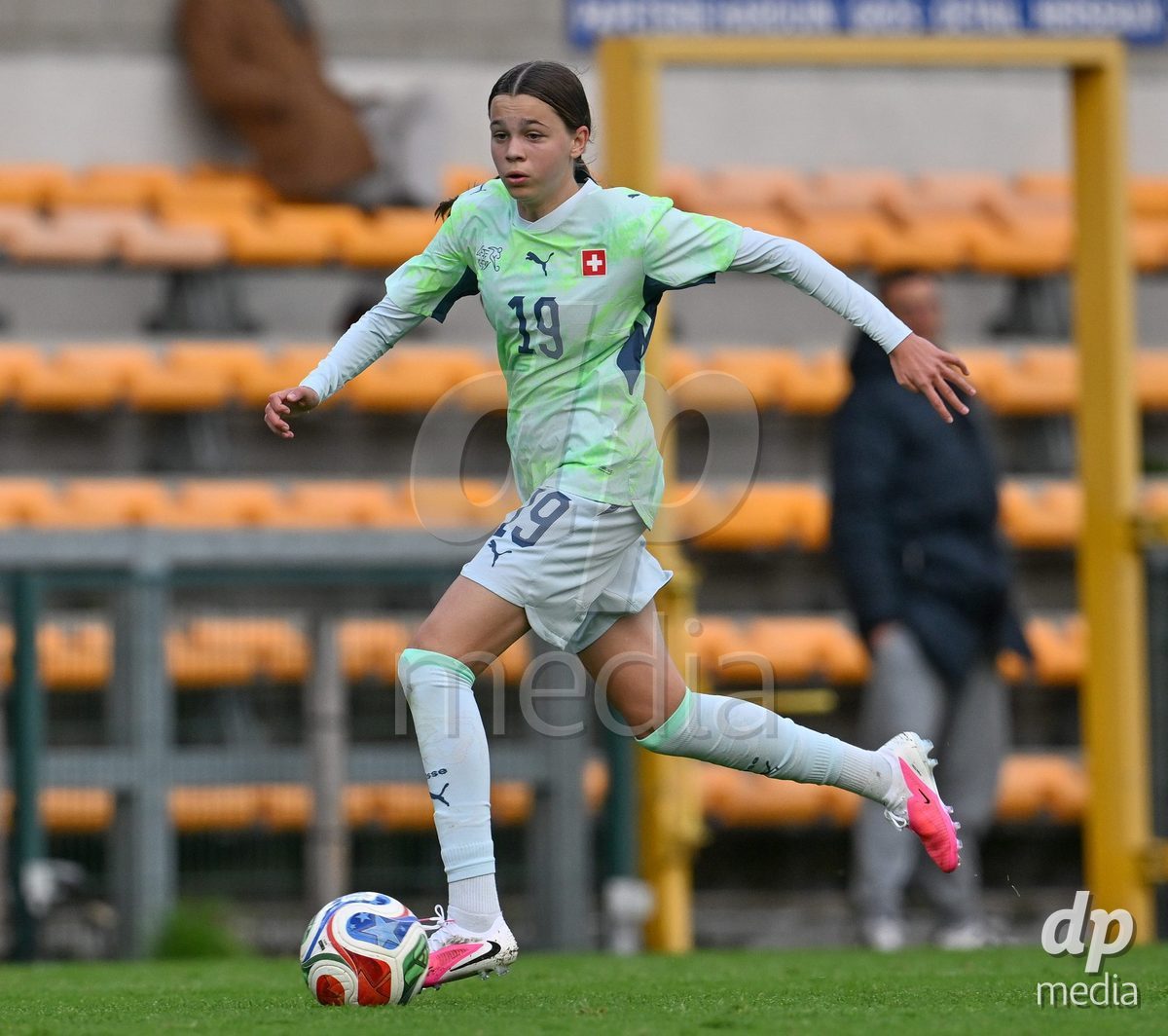 MOUSCRON, BELGIUM - OCTOBER 22: Lucija Biuk (19) of Switzerland pictured during the International Women's Friendly match between Belgium U16 and Switzerland U16 at Le Cannonier on October 22, 2026 in Mouscron, Belgium.