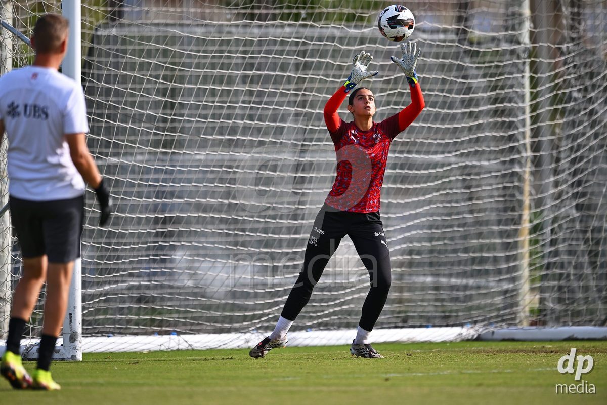 OLIVA NOVA, SPAIN - OCTOBER 24: Abby Blanco Acevedo of Switzerland during the International Women's Friendly match between Switzerland U17 and Hungary U17 at Oliva Nova Sports Center on October 24, 2026 in Oliva Nova, Spain.
