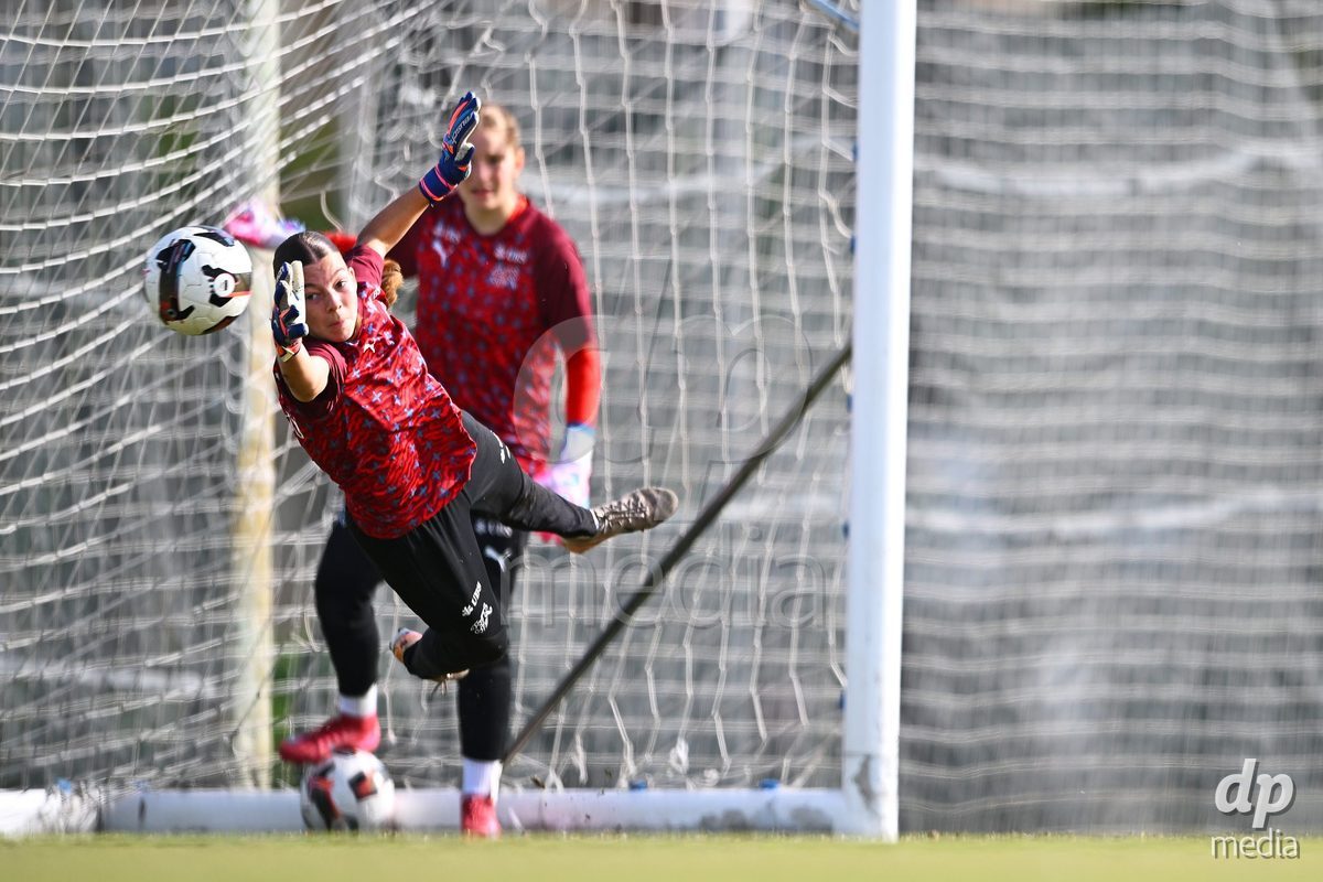 OLIVA NOVA, SPAIN - OCTOBER 24: Mara Paul Goalkeeper of Switzerland during the International Women's Friendly match between Switzerland U17 and Hungary U17 at Oliva Nova Sports Center on October 24, 2026 in Oliva Nova, Spain.