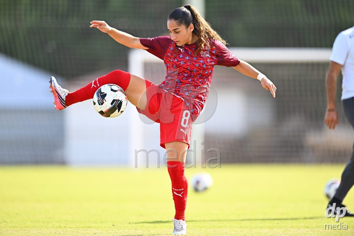 OLIVA NOVA, SPAIN - OCTOBER 24: Ilaria Nerea Maddaloni of Switzerland during the International Women's Friendly match between Switzerland U17 and Hungary U17 at Oliva Nova Sports Center on October 24, 2026 in Oliva Nova, Spain.