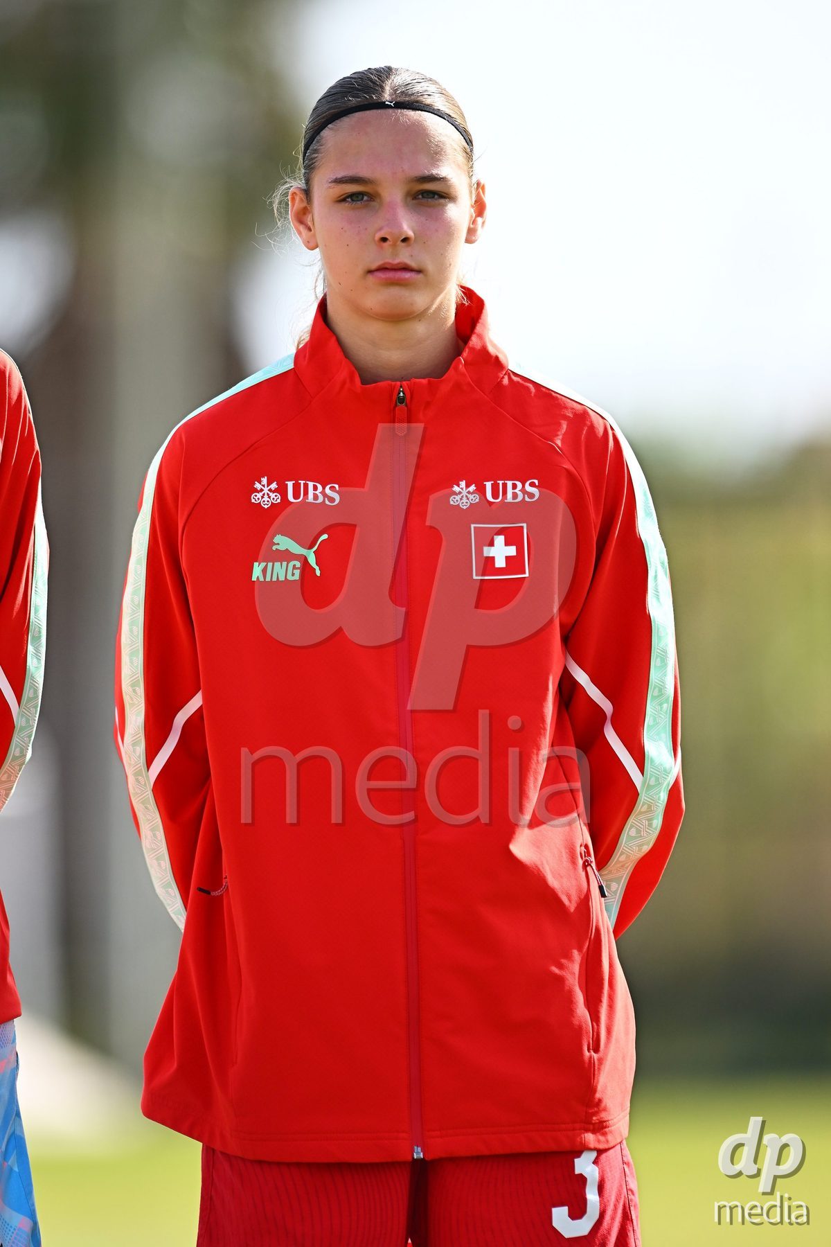 OLIVA NOVA, SPAIN - OCTOBER 24: Louise Schule of Switzerland during the International Women's Friendly match between Switzerland U17 and Hungary U17 at Oliva Nova Sports Center on October 24, 2026 in Oliva Nova, Spain.