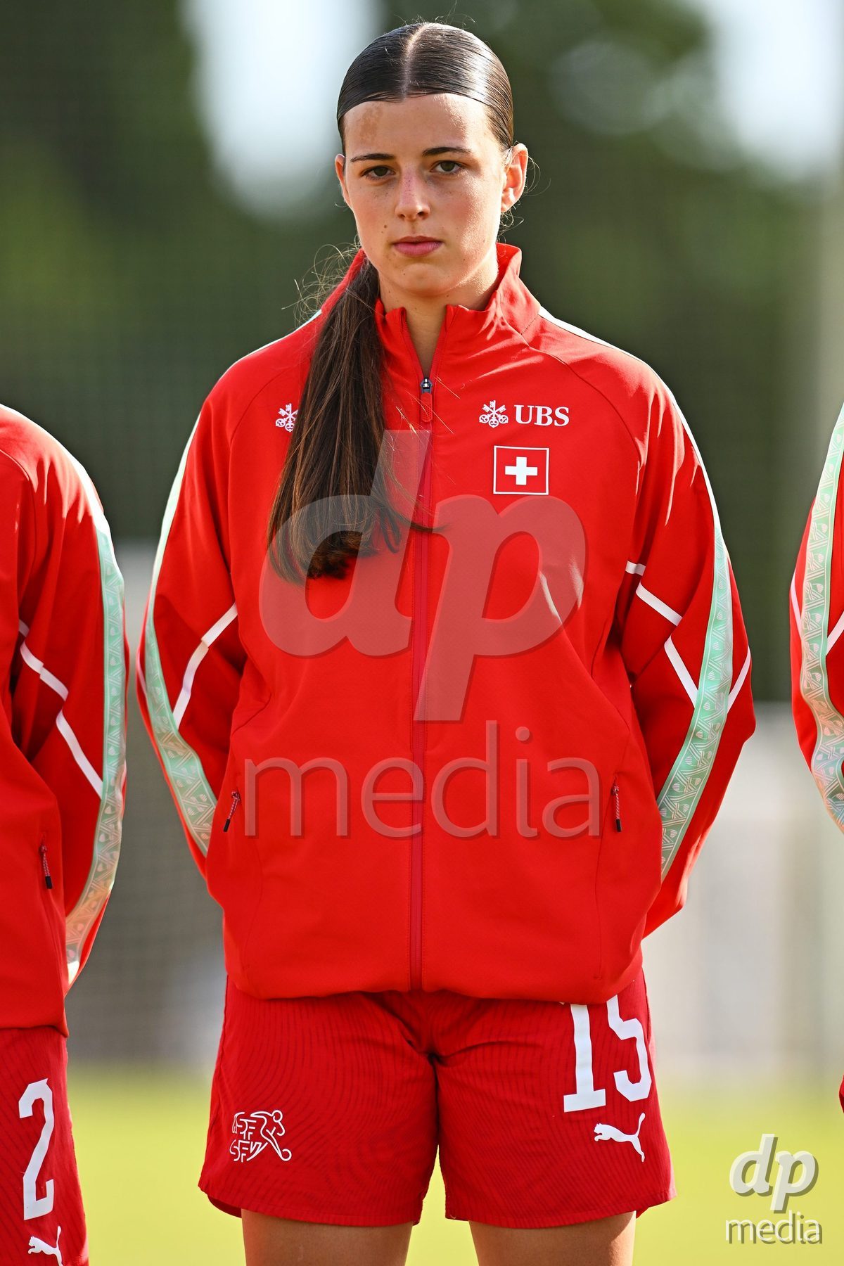 OLIVA NOVA, SPAIN - OCTOBER 24: Elynn Raymond of Switzerland during the International Women's Friendly match between Switzerland U17 and Hungary U17 at Oliva Nova Sports Center on October 24, 2026 in Oliva Nova, Spain.