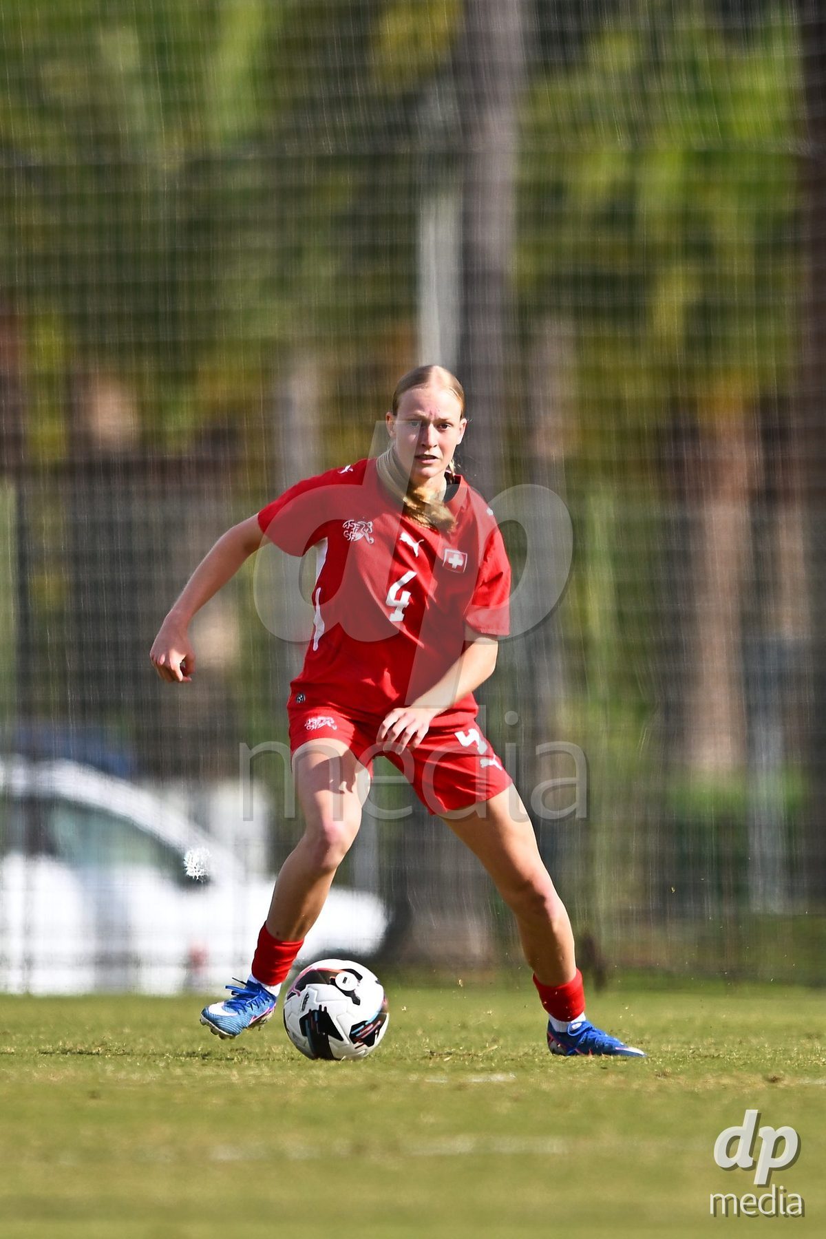OLIVA NOVA, SPAIN - OCTOBER 24: Mara Arnold of Switzerland during the International Women's Friendly match between Switzerland U17 and Hungary U17 at Oliva Nova Sports Center on October 24, 2026 in Oliva Nova, Spain.