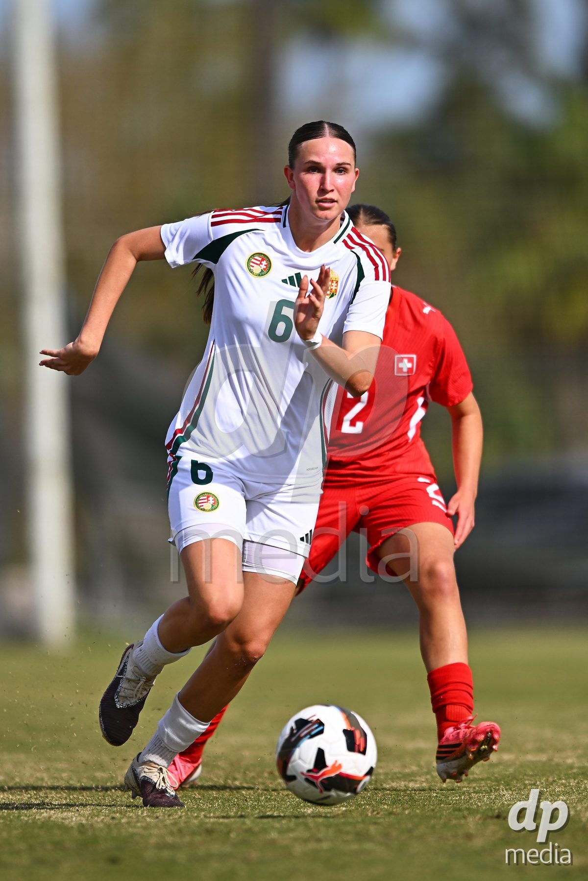 OLIVA NOVA, SPAIN - OCTOBER 24: Boglarka Tramontini of Hungary during the International Women's Friendly match between Switzerland U17 and Hungary U17 at Oliva Nova Sports Center on October 24, 2026 in Oliva Nova, Spain.