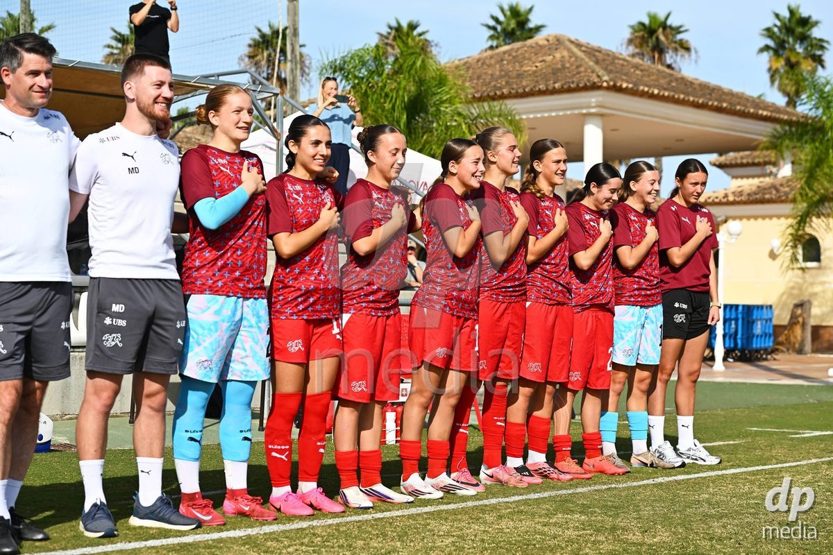 OLIVA NOVA, SPAIN - OCTOBER 24: International Women's Friendly match between Switzerland U17 and Hungary U17 at Oliva Nova Sports Center on October 24, 2026 in Oliva Nova, Spain.