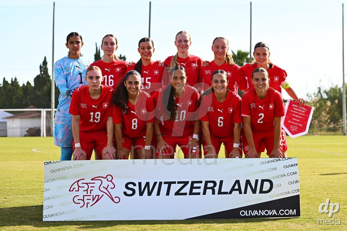 OLIVA NOVA, SPAIN - OCTOBER 24: International Women's Friendly match between Switzerland U17 and Hungary U17 at Oliva Nova Sports Center on October 24, 2026 in Oliva Nova, Spain.