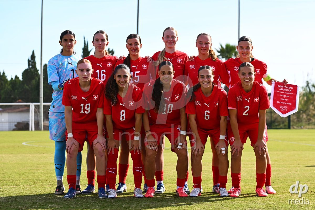 OLIVA NOVA, SPAIN - OCTOBER 24: International Women's Friendly match between Switzerland U17 and Hungary U17 at Oliva Nova Sports Center on October 24, 2026 in Oliva Nova, Spain.