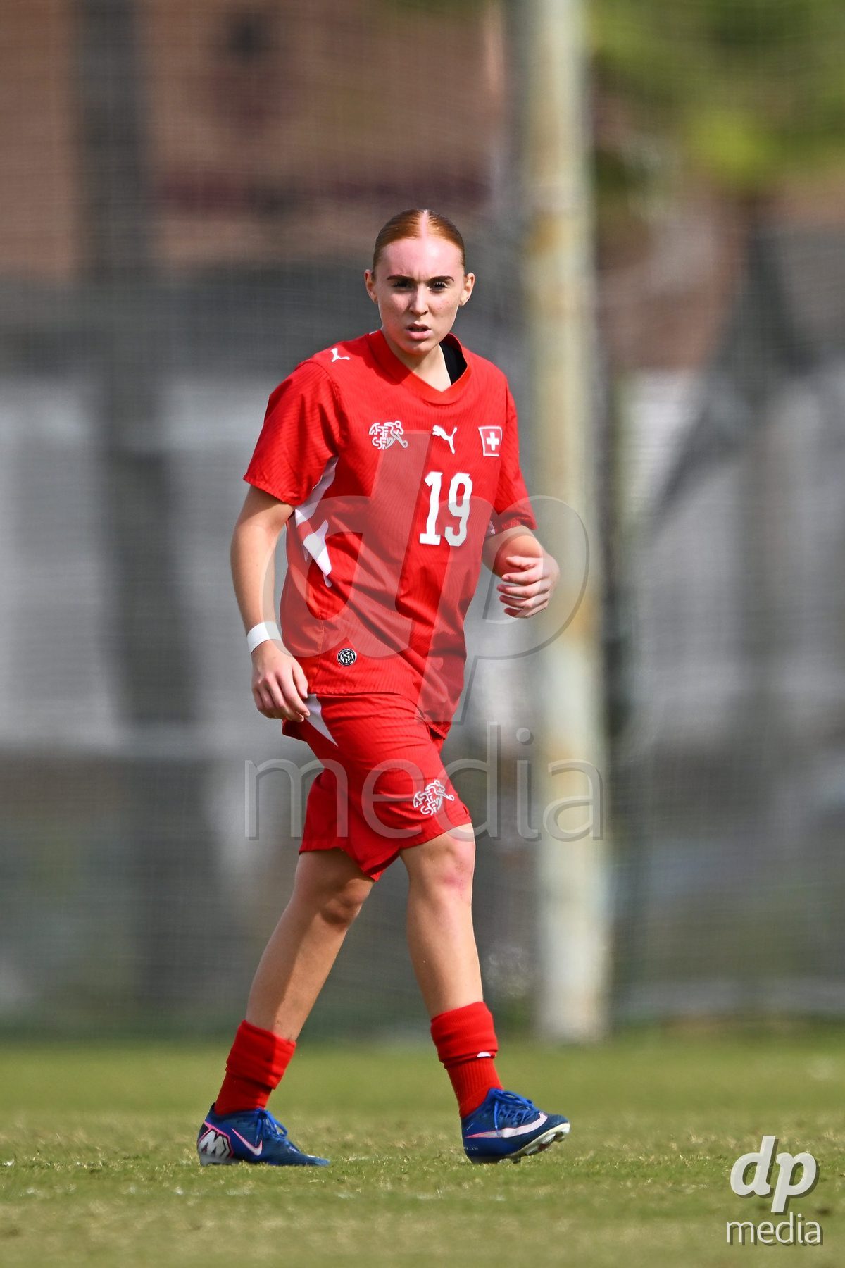 OLIVA NOVA, SPAIN - OCTOBER 24: Mia Killer of Switzerland during the International Women's Friendly match between Switzerland U17 and Hungary U17 at Oliva Nova Sports Center on October 24, 2026 in Oliva Nova, Spain.