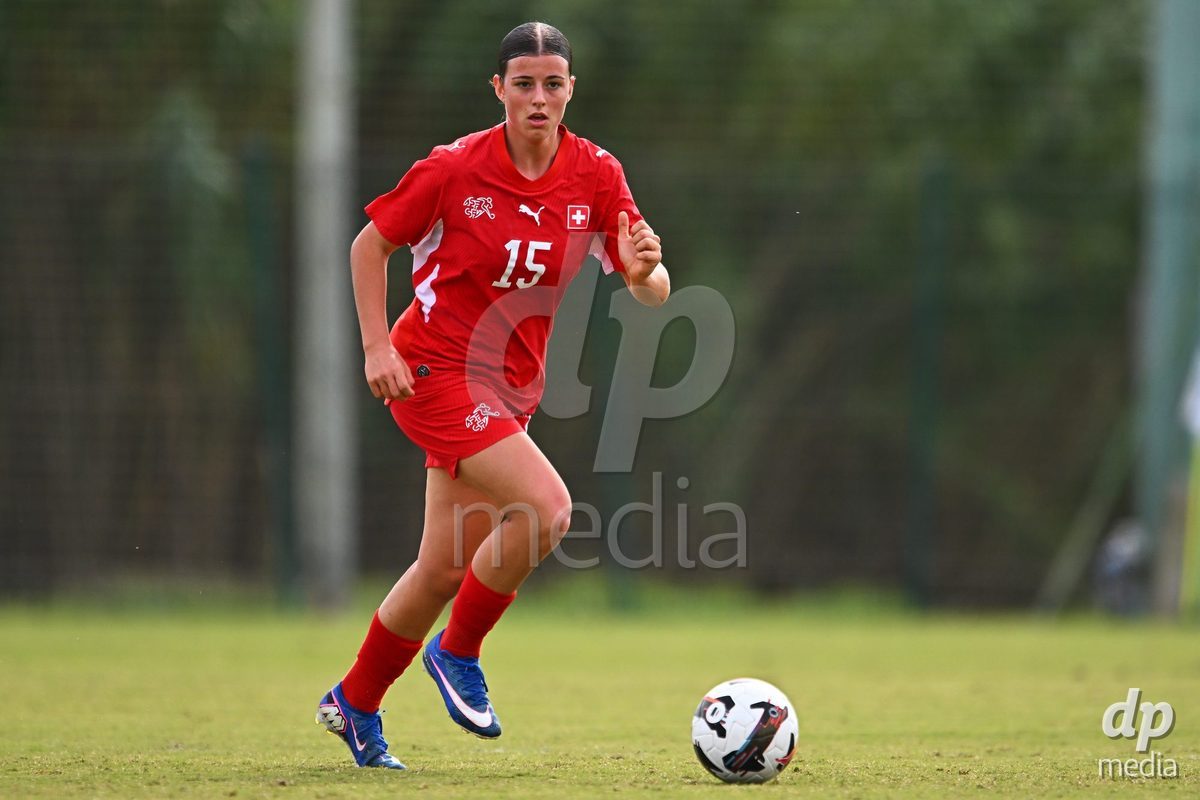 OLIVA NOVA, SPAIN - OCTOBER 24: Yael Kobler of Switzerland during the International Women's Friendly match between Switzerland U17 and Hungary U17 at Oliva Nova Sports Center on October 24, 2026 in Oliva Nova, Spain.