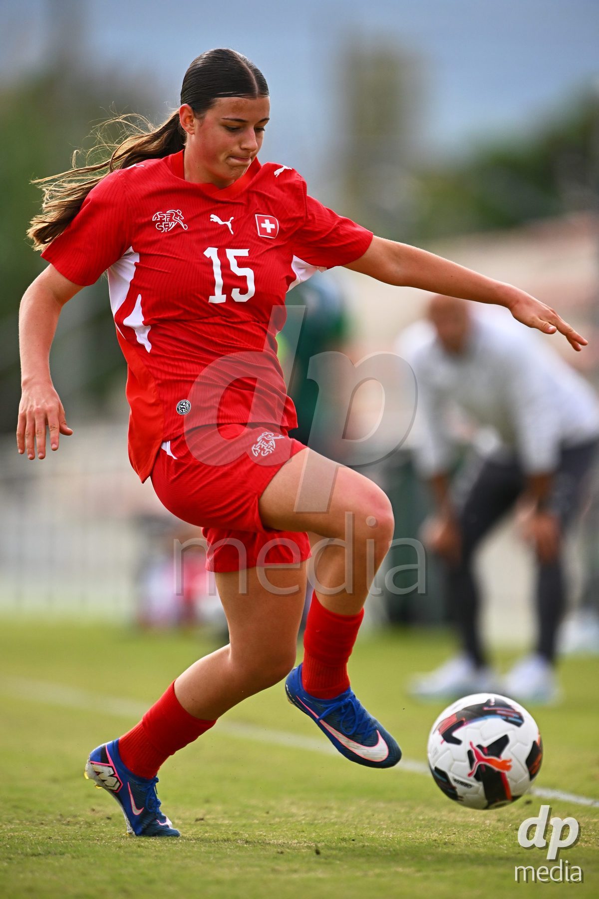 OLIVA NOVA, SPAIN - OCTOBER 24: Yael Kobler of Switzerland during the International Women's Friendly match between Switzerland U17 and Hungary U17 at Oliva Nova Sports Center on October 24, 2026 in Oliva Nova, Spain.