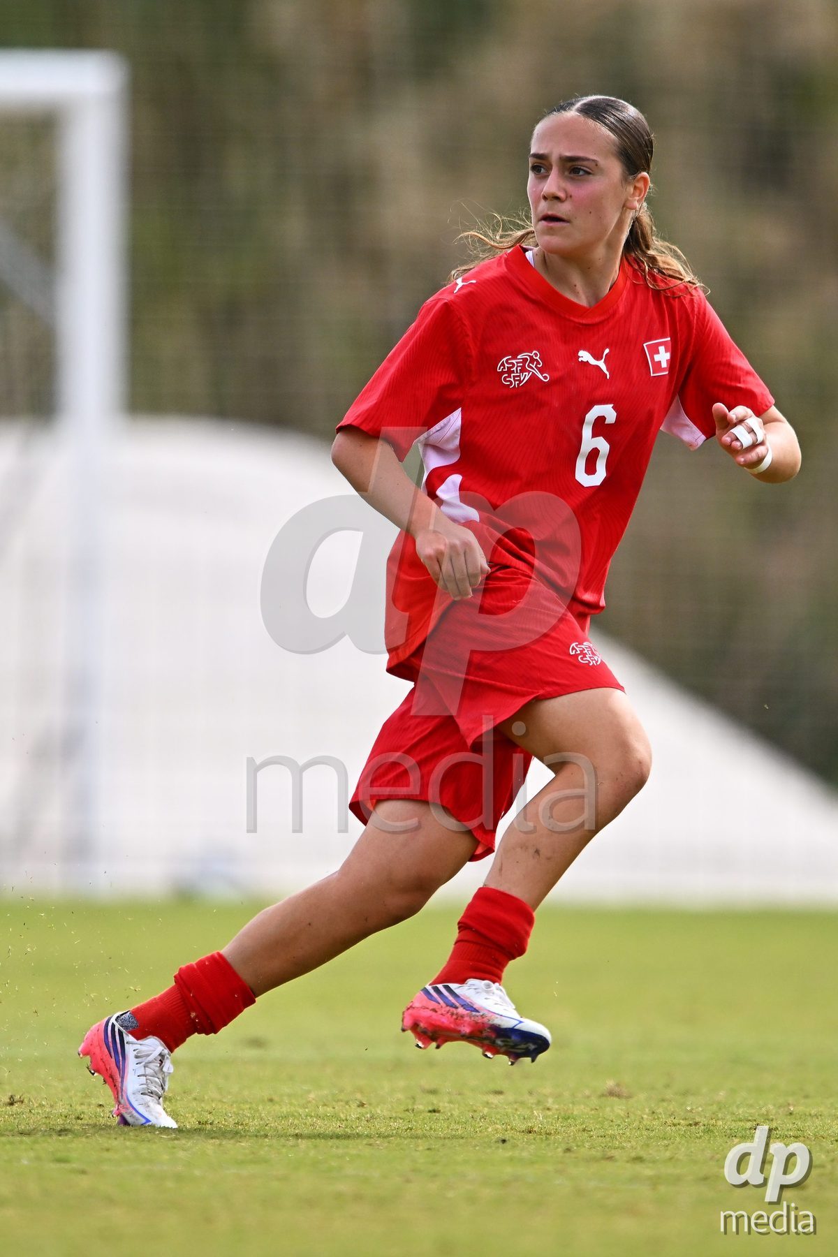 OLIVA NOVA, SPAIN - OCTOBER 24: Amelie Zorgiebel of Switzerland during the International Women's Friendly match between Switzerland U17 and Hungary U17 at Oliva Nova Sports Center on October 24, 2026 in Oliva Nova, Spain.