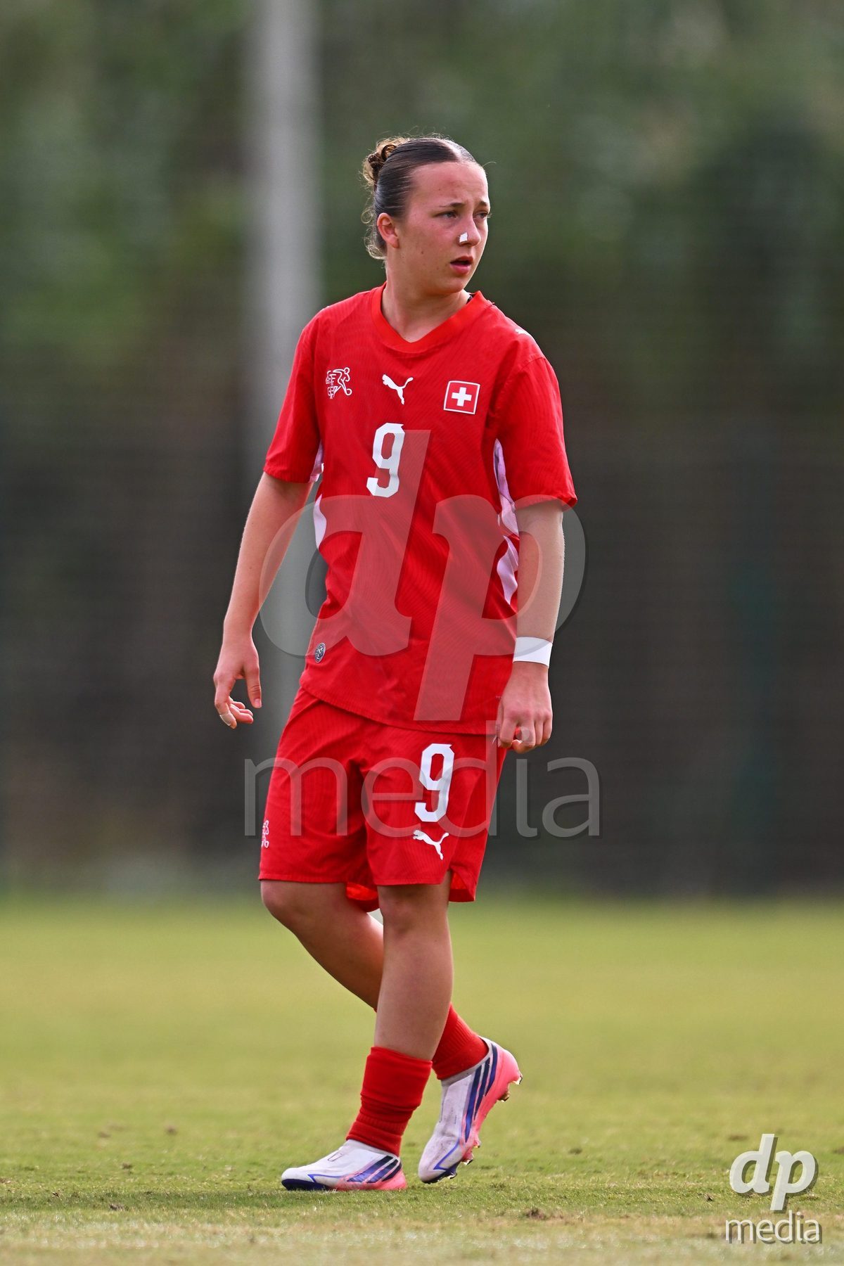 OLIVA NOVA, SPAIN - OCTOBER 24: Axelle Lecoultre of Switzerland during the International Women's Friendly match between Switzerland U17 and Hungary U17 at Oliva Nova Sports Center on October 24, 2026 in Oliva Nova, Spain.