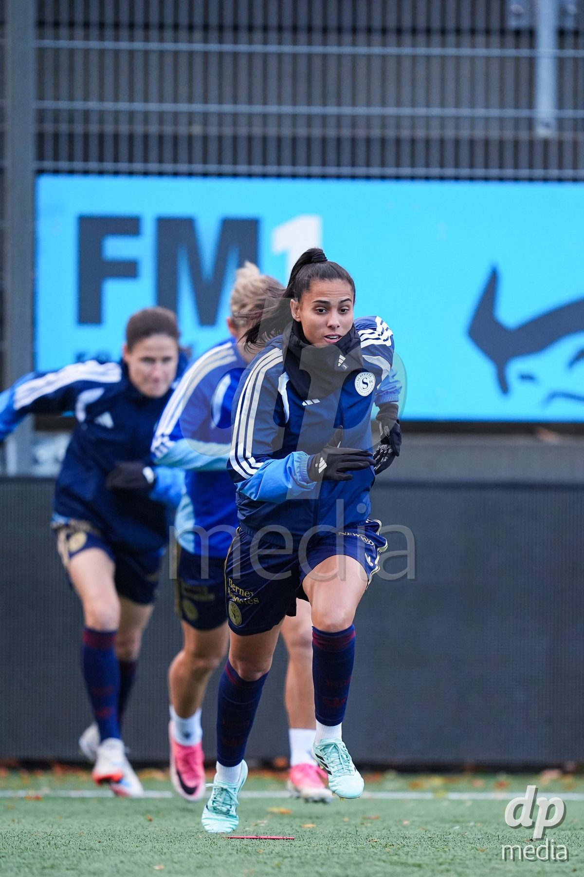 WIL, SWITZERLAND - OCTOBER 24: Players of Servette during warm-up prior to the AXA Women's Cup match between FC Wil 1900 and Servette FC Chenois Feminin at Lidl Sportpark on October 24, 2026 in Wil, Switzerland.