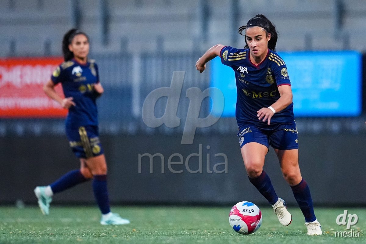 WIL, SWITZERLAND - OCTOBER 24: Paola Hernandez of Servette FC Chenois Feminin controls the ball during the AXA Women's Cup match between FC Wil 1900 and Servette FC Chenois Feminin at Lidl Sportpark on October 24, 2026 in Wil, Switzerland.