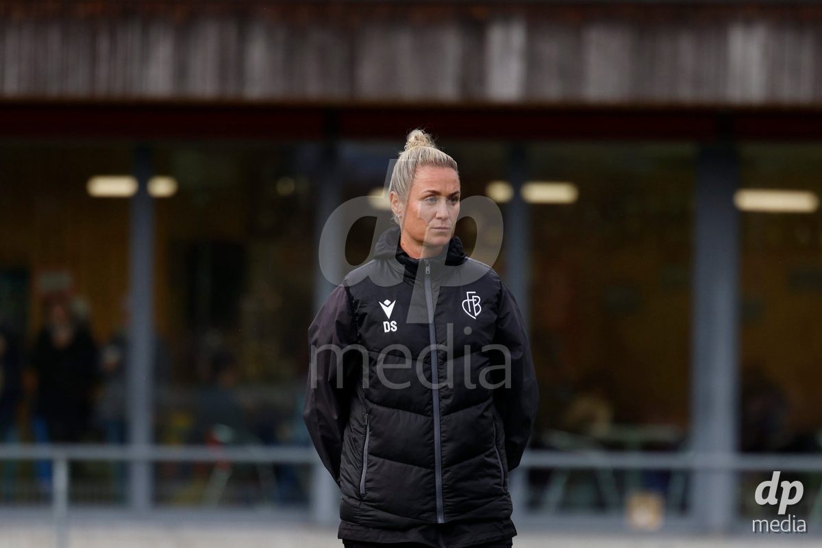 AARAU, SWITZERLAND - OCTOBER 24: Danique Stein of FC Basel 1893 during the warm up prior the AXA Women's Cup match between FC Aarau Frauen and FC Basel 1893 at Sportanlage Schachen on October 24, 2026 in Aarau, Switzerland.