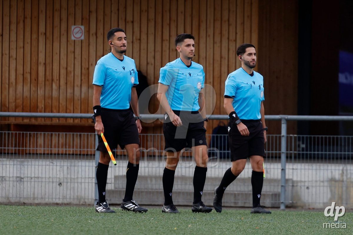 AARAU, SWITZERLAND - OCTOBER 24: Referees entering the pitch at the national week of the Referee the AXA Women's Cup match between FC Aarau Frauen and FC Basel 1893 at Sportanlage Schachen on October 24, 2026 in Aarau, Switzerland.