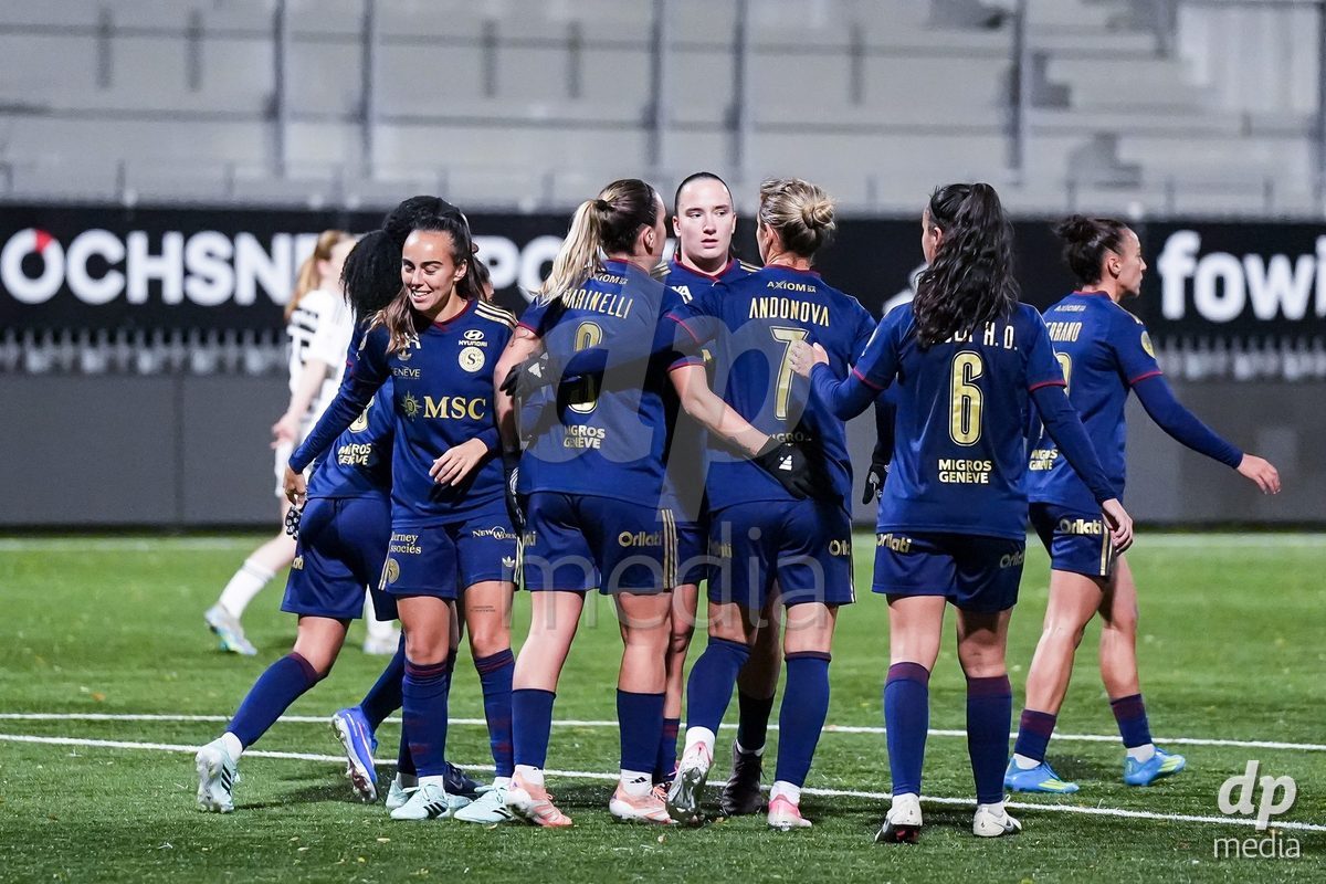WIL, SWITZERLAND - OCTOBER 24: Gloria Marinelli of Servette FC Chenois Feminin celebrates her goal during the AXA Women's Cup match between FC Wil 1900 and Servette FC Chenois Feminin at Lidl Sportpark on October 24, 2026 in Wil, Switzerland.