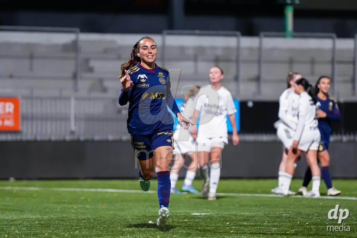 WIL, SWITZERLAND - OCTOBER 24: Joana Marchao of Servette FC Chenois Feminin celebrates the fifth team goal during the AXA Women's Cup match between FC Wil 1900 and Servette FC Chenois Feminin at Lidl Sportpark on OctoberJoana Marchao of Servette FC Chenois Feminin 24, 2026 in Wil, Switzerland.