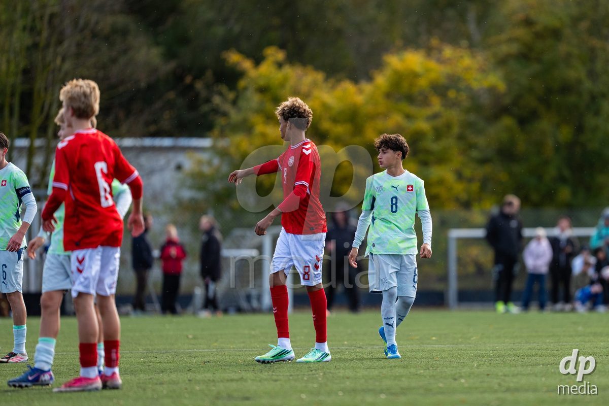 NYBORG, DENMARK - OCTOBER 25: X during the International Friendly TYT match between Denmark U16 and Switzerland U16 at Nyborg Stadium on October 25, 2026 in Nyborg, Denmark.