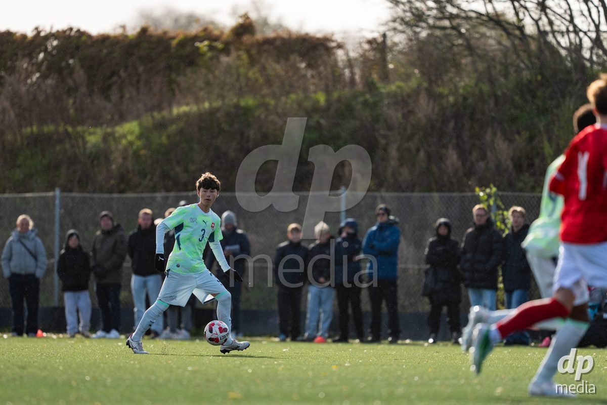 NYBORG, DENMARK - OCTOBER 25: X during the International Friendly TYT match between Denmark U16 and Switzerland U16 at Nyborg Stadium on October 25, 2026 in Nyborg, Denmark.