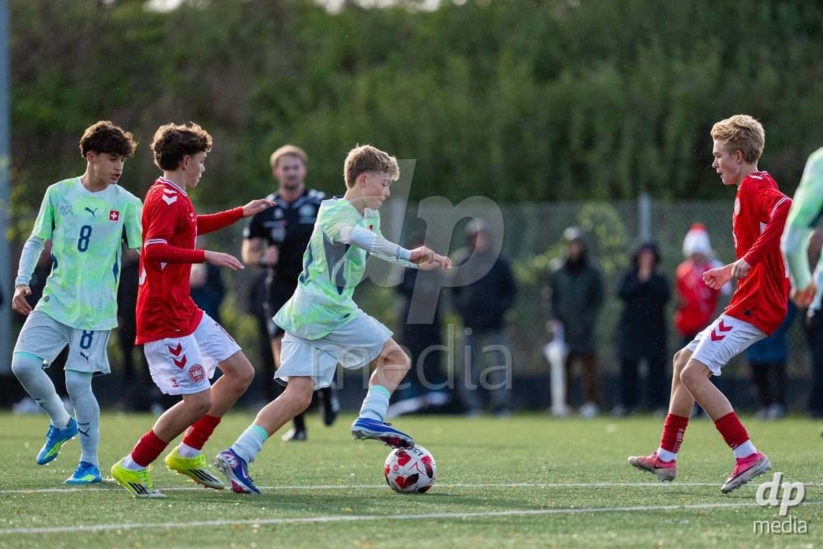 NYBORG, DENMARK - OCTOBER 25: X during the International Friendly TYT match between Denmark U16 and Switzerland U16 at Nyborg Stadium on October 25, 2026 in Nyborg, Denmark.