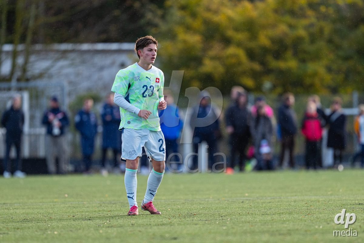NYBORG, DENMARK - OCTOBER 25: X during the International Friendly TYT match between Denmark U16 and Switzerland U16 at Nyborg Stadium on October 25, 2026 in Nyborg, Denmark.