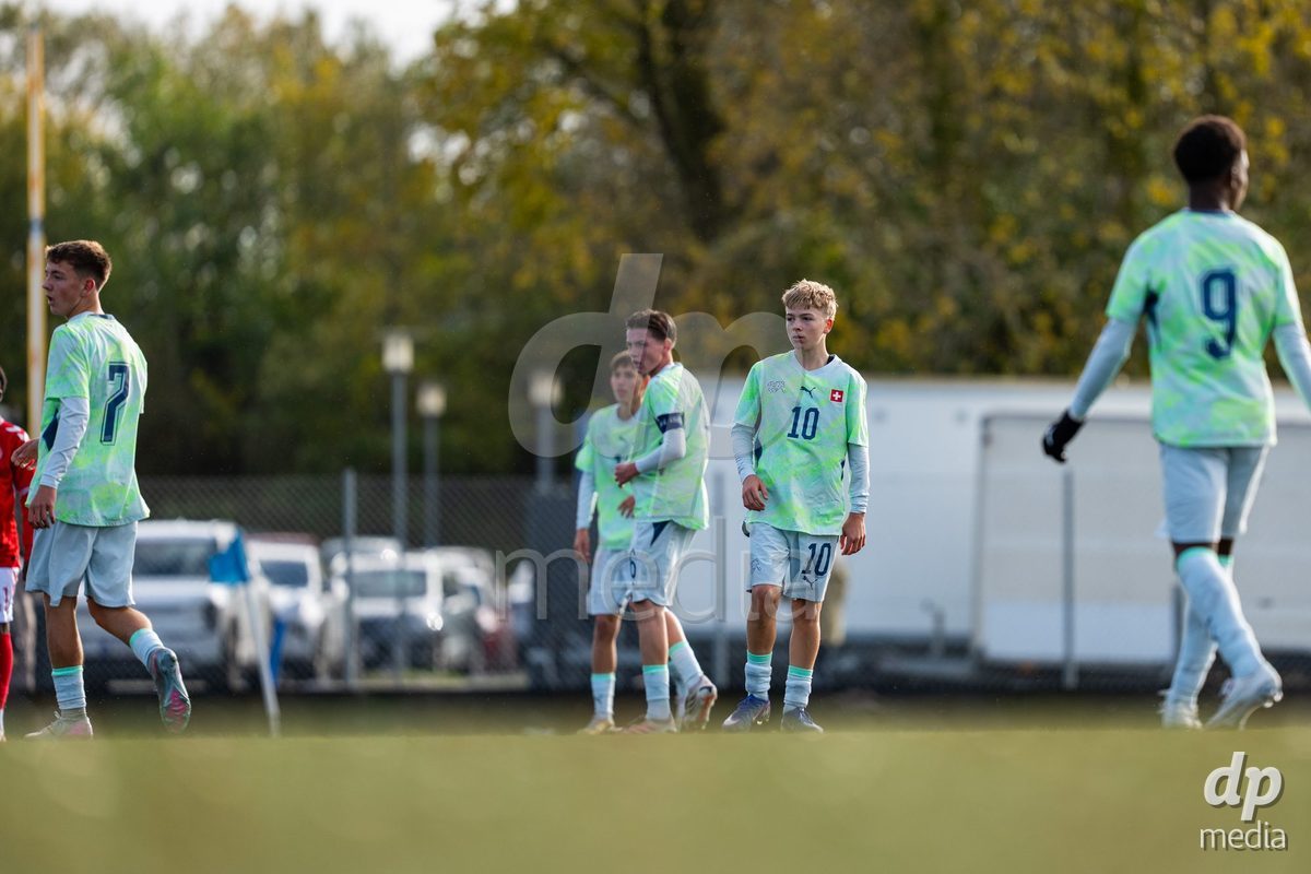 NYBORG, DENMARK - OCTOBER 25: X during the International Friendly TYT match between Denmark U16 and Switzerland U16 at Nyborg Stadium on October 25, 2026 in Nyborg, Denmark.