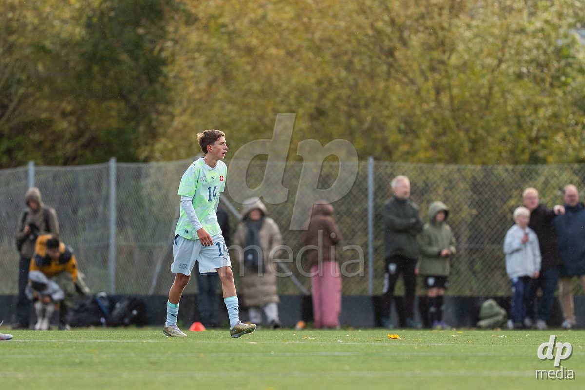 NYBORG, DENMARK - OCTOBER 25: X during the International Friendly TYT match between Denmark U16 and Switzerland U16 at Nyborg Stadium on October 25, 2026 in Nyborg, Denmark.
