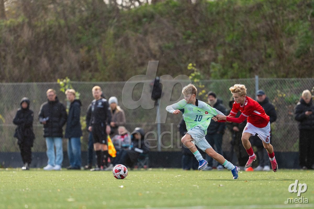 NYBORG, DENMARK - OCTOBER 25: X during the International Friendly TYT match between Denmark U16 and Switzerland U16 at Nyborg Stadium on October 25, 2026 in Nyborg, Denmark.