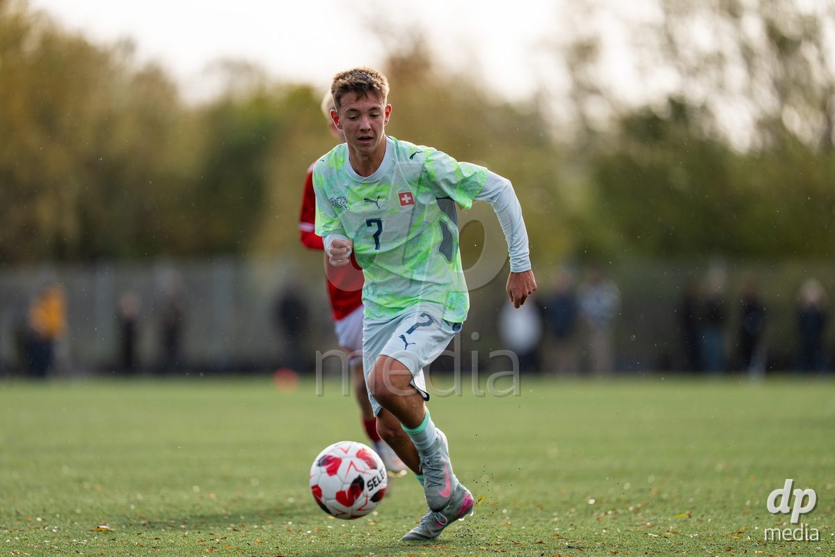 NYBORG, DENMARK - OCTOBER 25: X during the International Friendly TYT match between Denmark U16 and Switzerland U16 at Nyborg Stadium on October 25, 2026 in Nyborg, Denmark.