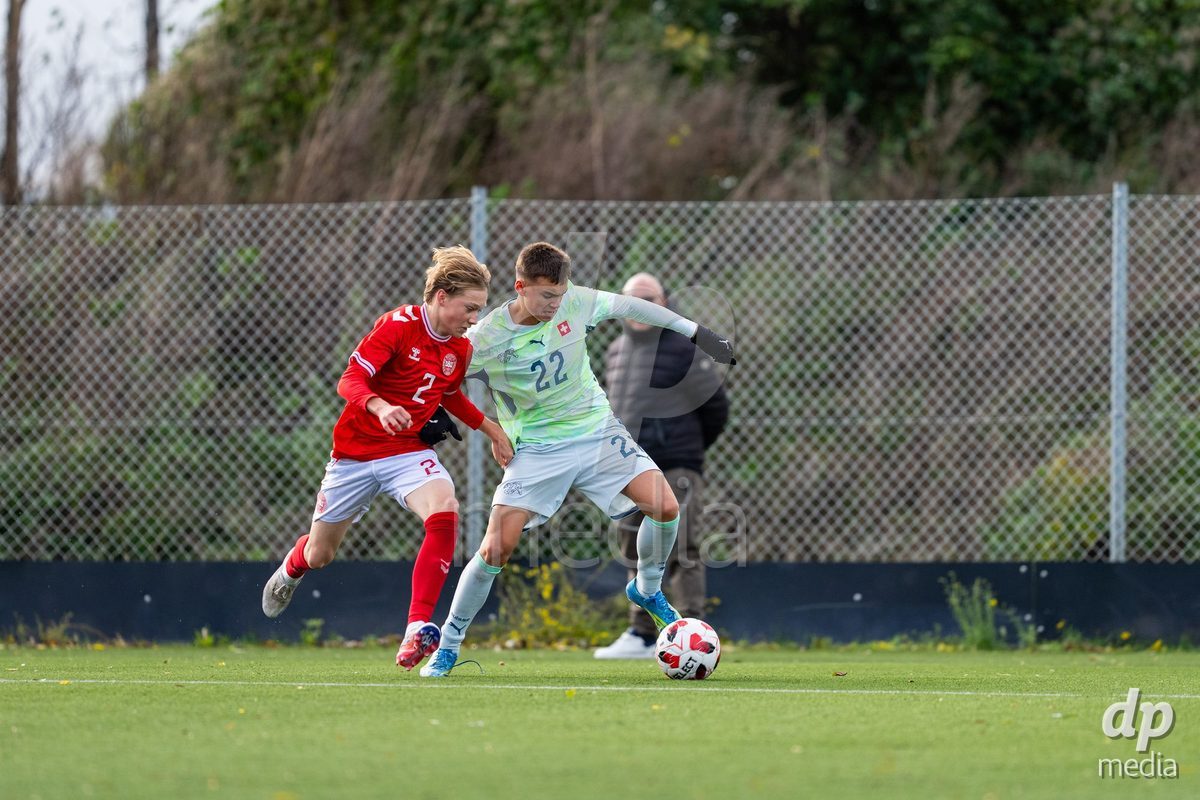 NYBORG, DENMARK - OCTOBER 25: X during the International Friendly TYT match between Denmark U16 and Switzerland U16 at Nyborg Stadium on October 25, 2026 in Nyborg, Denmark.