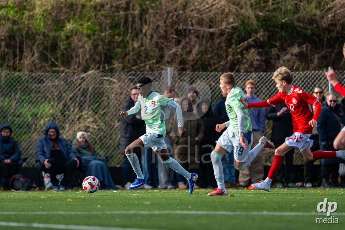 NYBORG, DENMARK - OCTOBER 25: X during the International Friendly TYT match between Denmark U16 and Switzerland U16 at Nyborg Stadium on October 25, 2026 in Nyborg, Denmark.