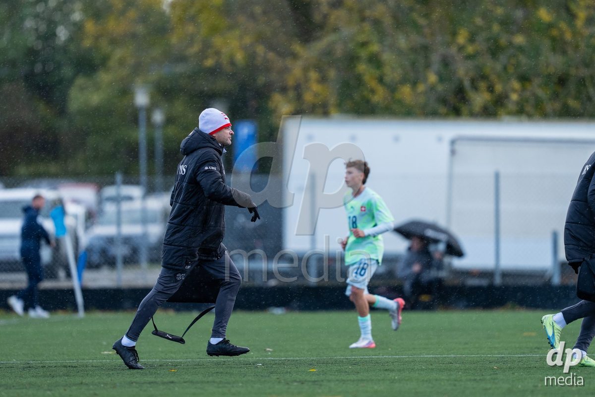 NYBORG, DENMARK - OCTOBER 25: X during the International Friendly TYT match between Denmark U16 and Switzerland U16 at Nyborg Stadium on October 25, 2026 in Nyborg, Denmark.