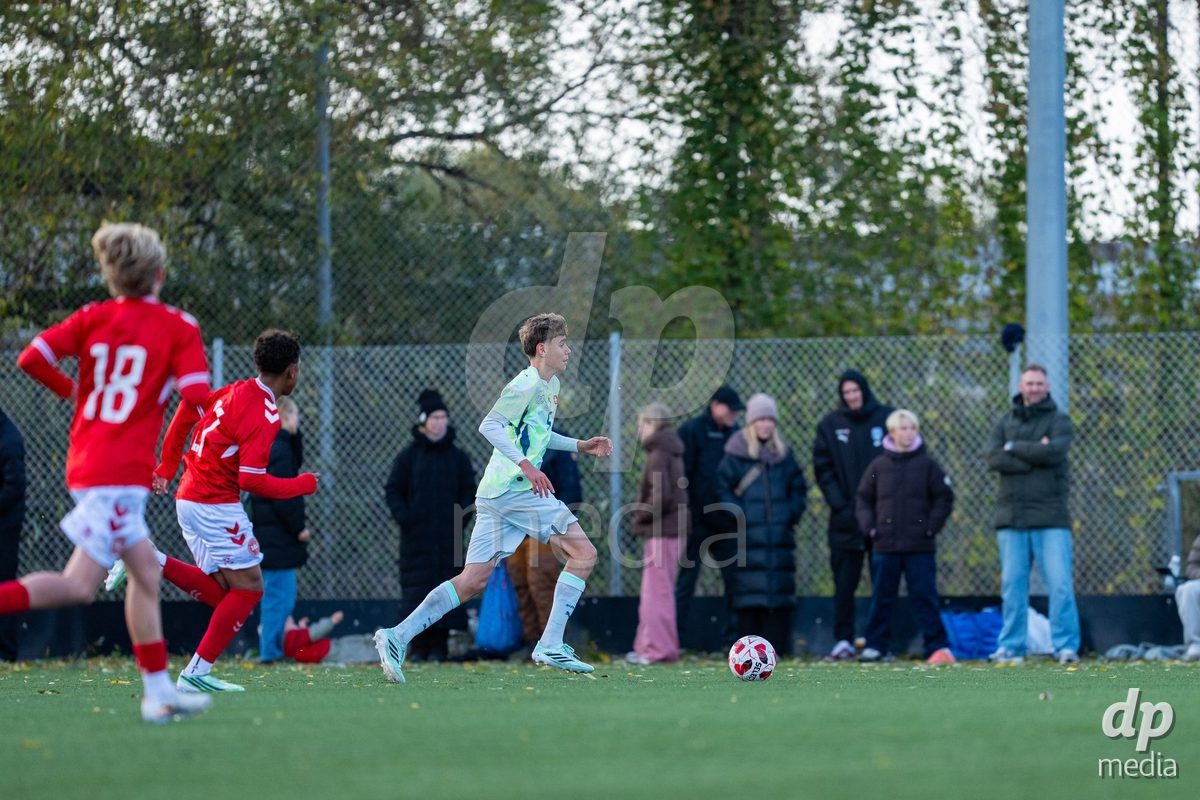 NYBORG, DENMARK - OCTOBER 25: X during the International Friendly TYT match between Denmark U16 and Switzerland U16 at Nyborg Stadium on October 25, 2026 in Nyborg, Denmark.