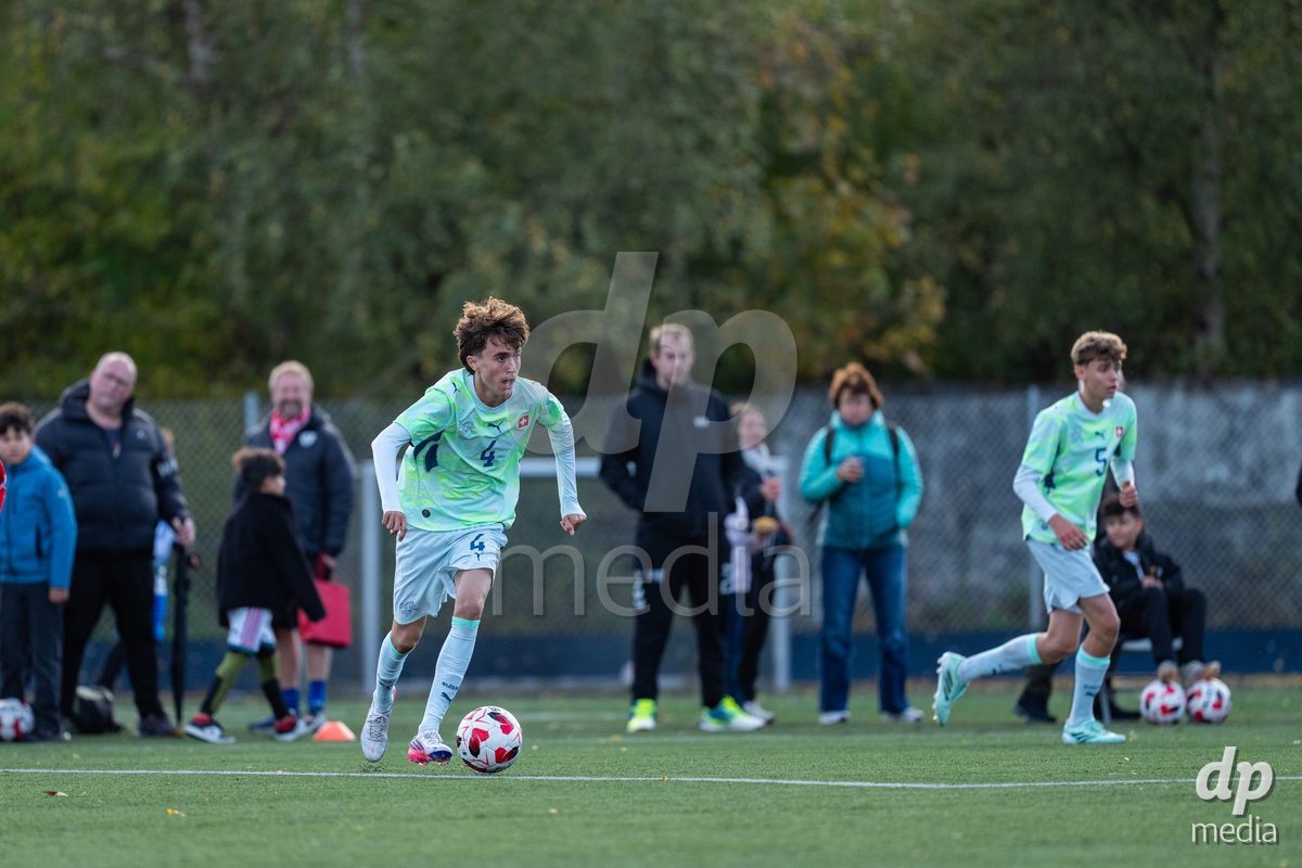 NYBORG, DENMARK - OCTOBER 25: X during the International Friendly TYT match between Denmark U16 and Switzerland U16 at Nyborg Stadium on October 25, 2026 in Nyborg, Denmark.