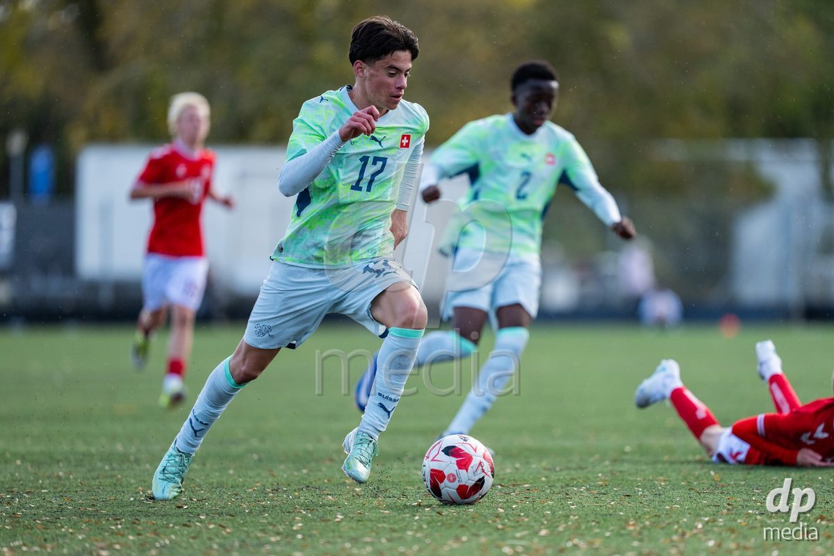 NYBORG, DENMARK - OCTOBER 25: X during the International Friendly TYT match between Denmark U16 and Switzerland U16 at Nyborg Stadium on October 25, 2026 in Nyborg, Denmark.
