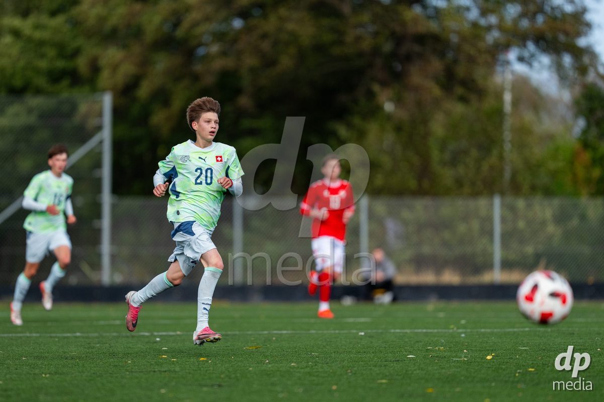 NYBORG, DENMARK - OCTOBER 25: X during the International Friendly TYT match between Denmark U16 and Switzerland U16 at Nyborg Stadium on October 25, 2026 in Nyborg, Denmark.