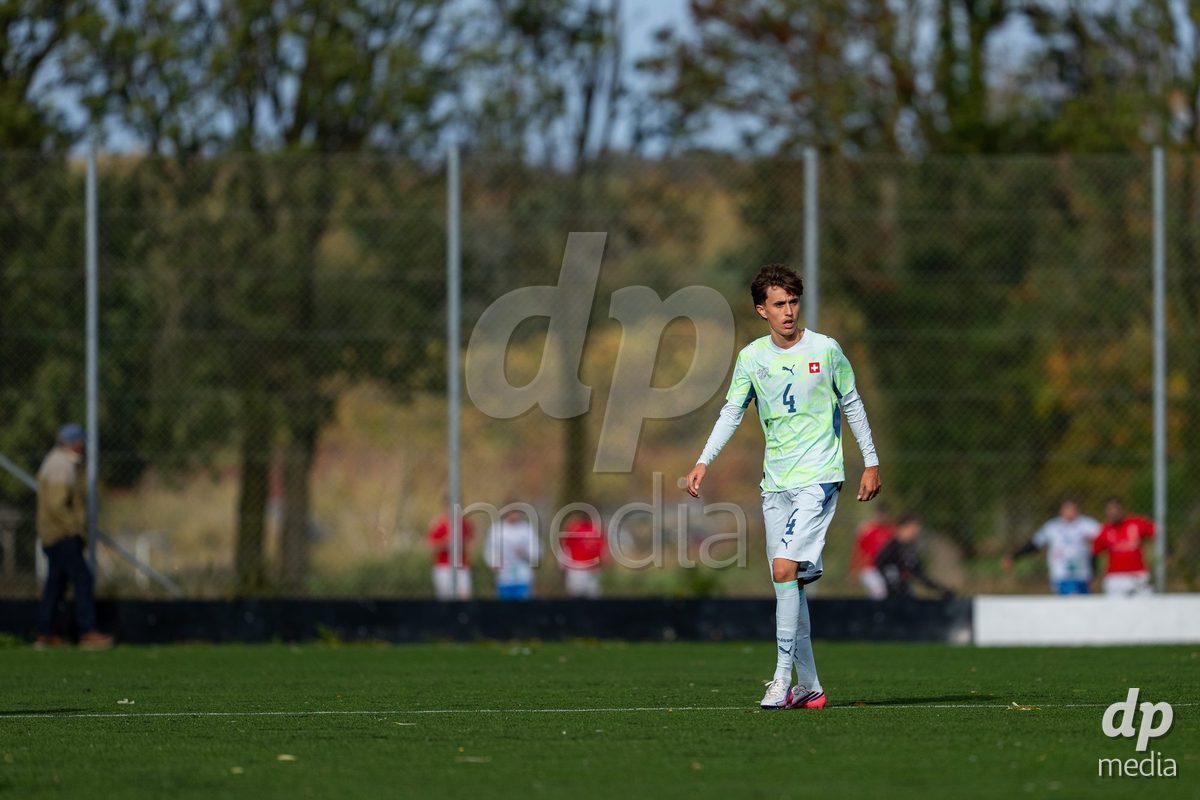 NYBORG, DENMARK - OCTOBER 25: X during the International Friendly TYT match between Denmark U16 and Switzerland U16 at Nyborg Stadium on October 25, 2026 in Nyborg, Denmark.