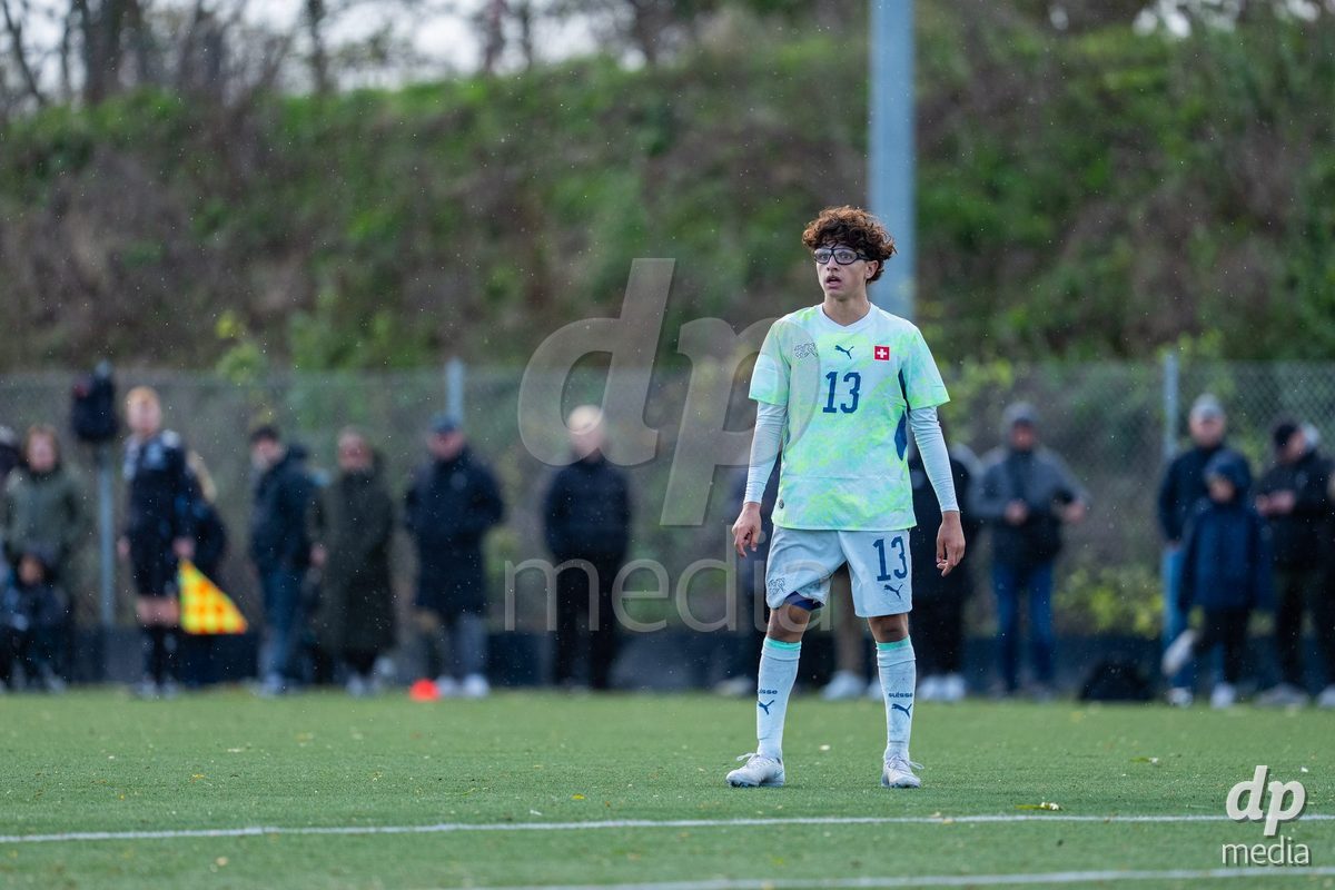 NYBORG, DENMARK - OCTOBER 25: X during the International Friendly TYT match between Denmark U16 and Switzerland U16 at Nyborg Stadium on October 25, 2026 in Nyborg, Denmark.