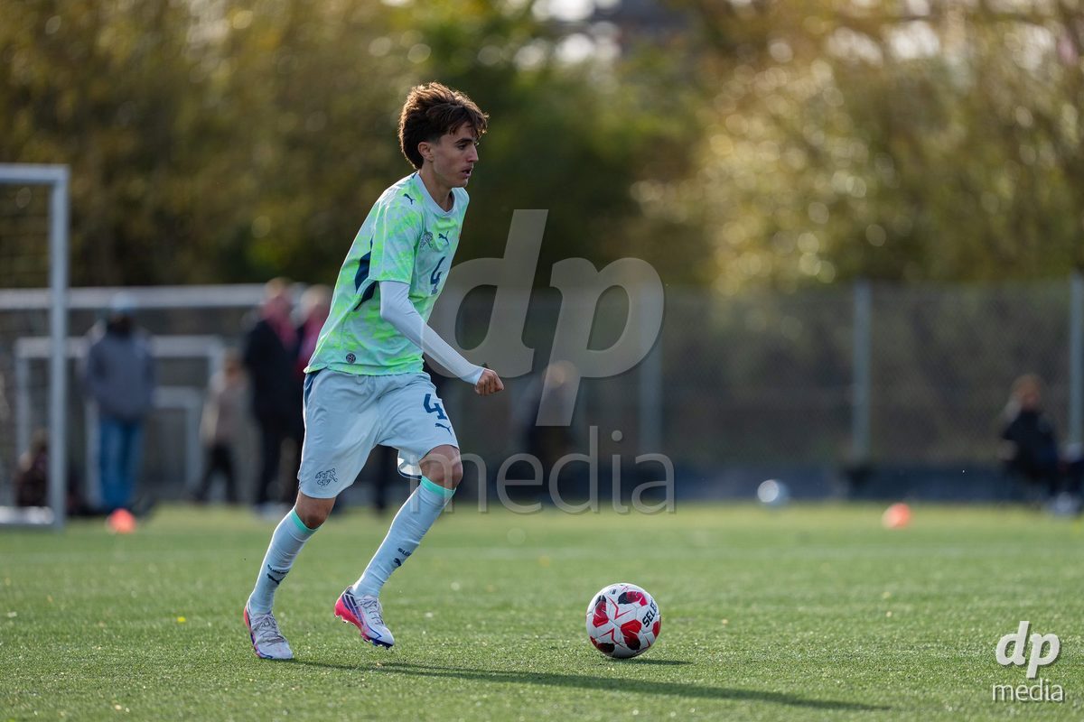 NYBORG, DENMARK - OCTOBER 25: X during the International Friendly TYT match between Denmark U16 and Switzerland U16 at Nyborg Stadium on October 25, 2026 in Nyborg, Denmark.