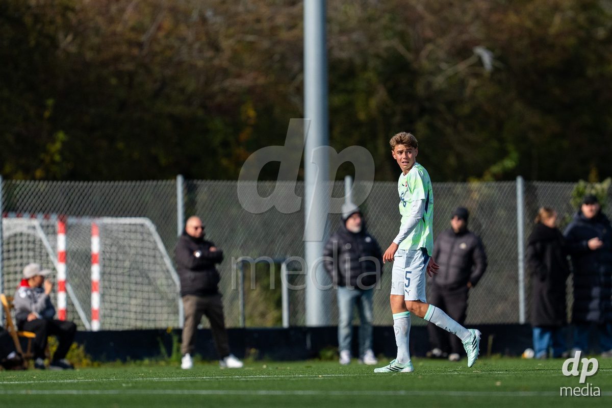 NYBORG, DENMARK - OCTOBER 25: X during the International Friendly TYT match between Denmark U16 and Switzerland U16 at Nyborg Stadium on October 25, 2026 in Nyborg, Denmark.