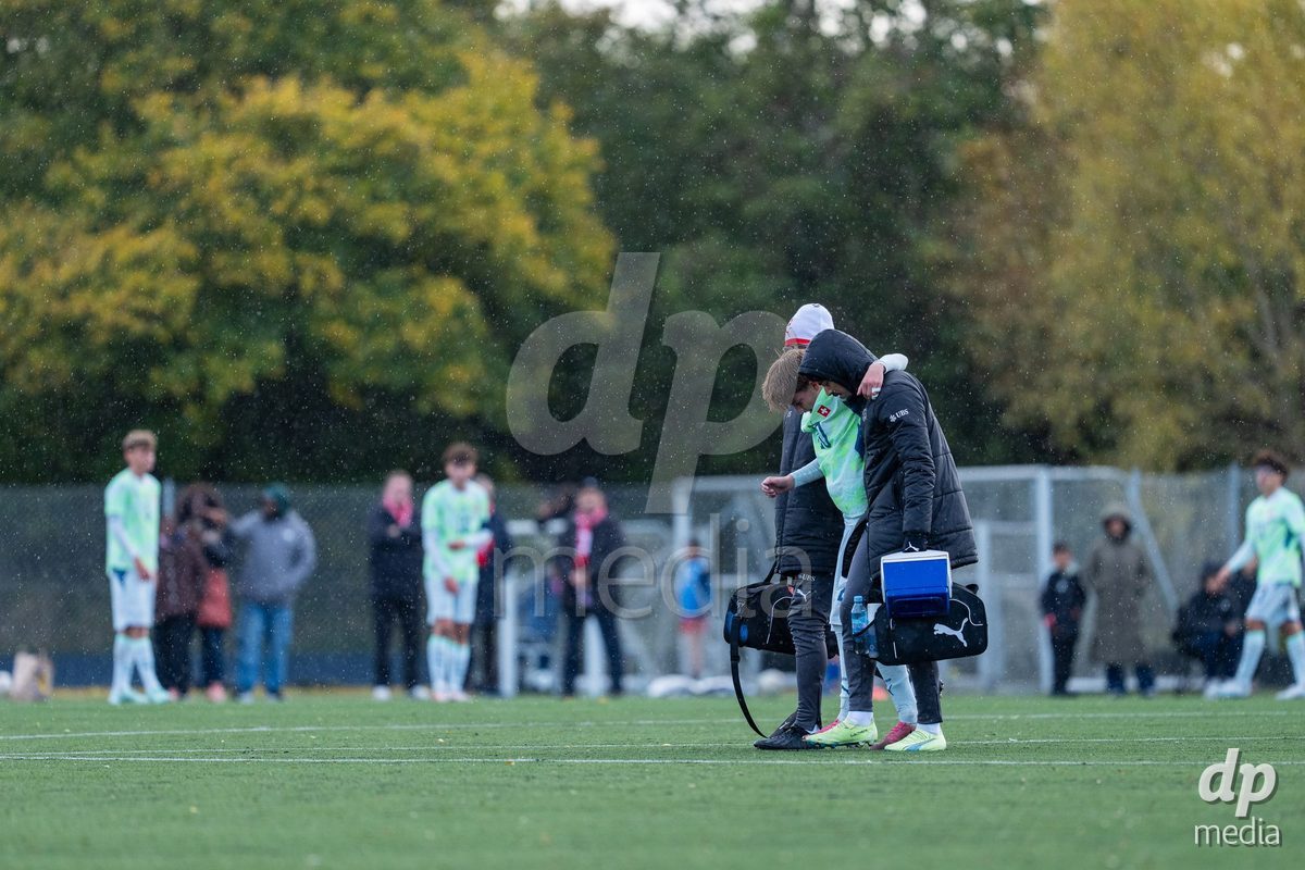 NYBORG, DENMARK - OCTOBER 25: X during the International Friendly TYT match between Denmark U16 and Switzerland U16 at Nyborg Stadium on October 25, 2026 in Nyborg, Denmark.