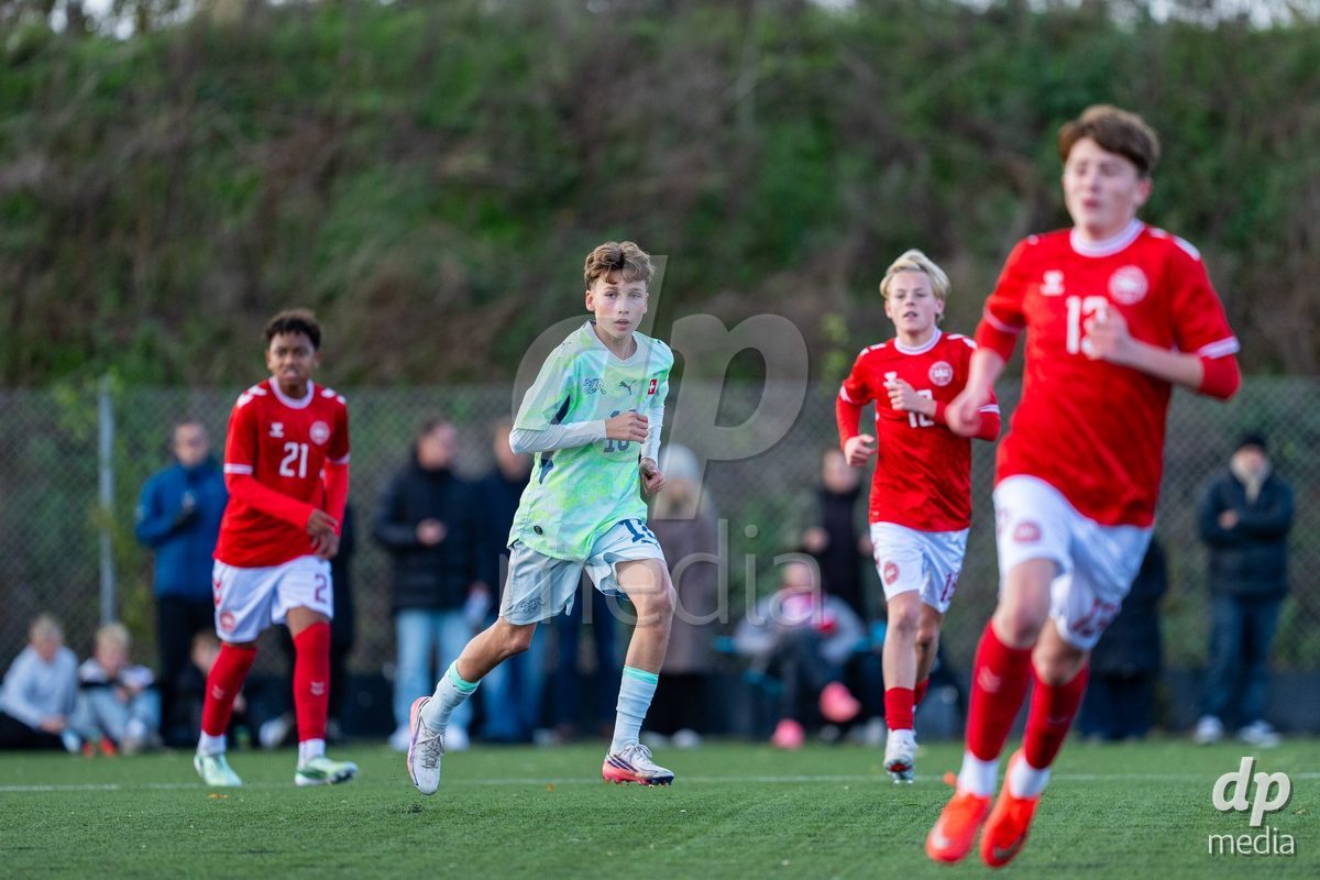 NYBORG, DENMARK - OCTOBER 25: X during the International Friendly TYT match between Denmark U16 and Switzerland U16 at Nyborg Stadium on October 25, 2026 in Nyborg, Denmark.