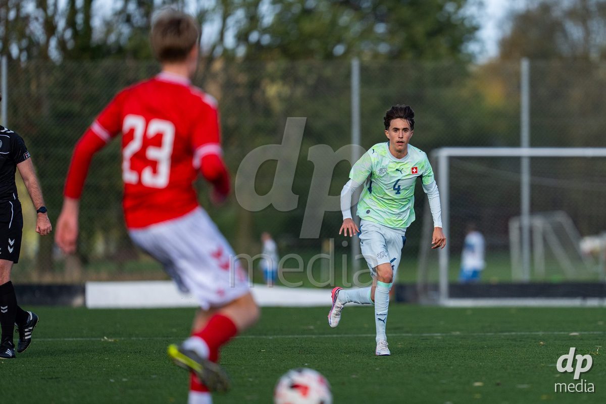NYBORG, DENMARK - OCTOBER 25: X during the International Friendly TYT match between Denmark U16 and Switzerland U16 at Nyborg Stadium on October 25, 2026 in Nyborg, Denmark.