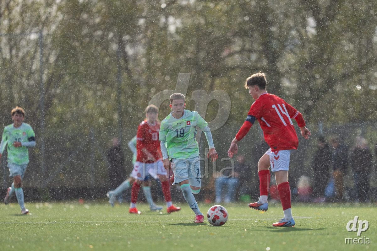 NYBORG, DENMARK - OCTOBER 25: X during the International Friendly TYT match between Denmark U16 and Switzerland U16 at Nyborg Stadium on October 25, 2026 in Nyborg, Denmark.
