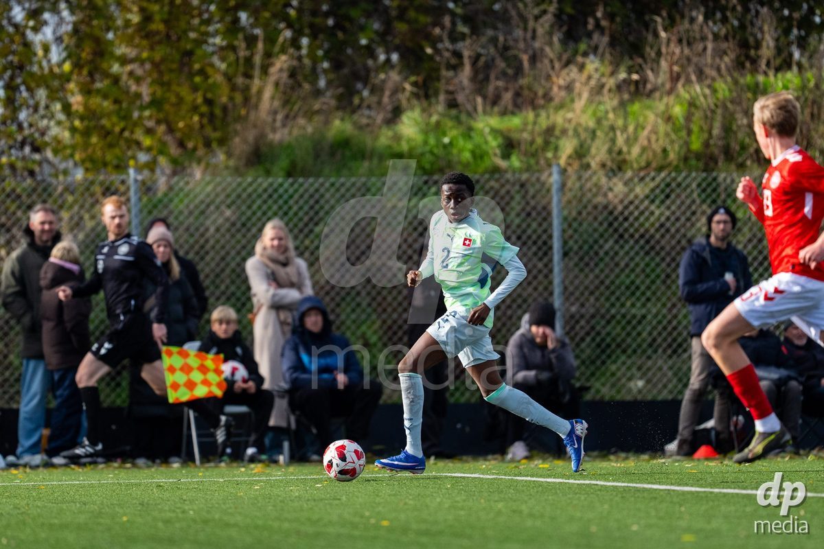 NYBORG, DENMARK - OCTOBER 25: X during the International Friendly TYT match between Denmark U16 and Switzerland U16 at Nyborg Stadium on October 25, 2026 in Nyborg, Denmark.